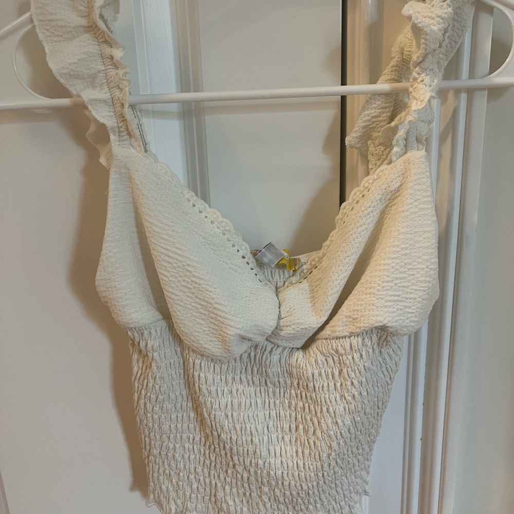 Urban Outfitters Cream Textured Top